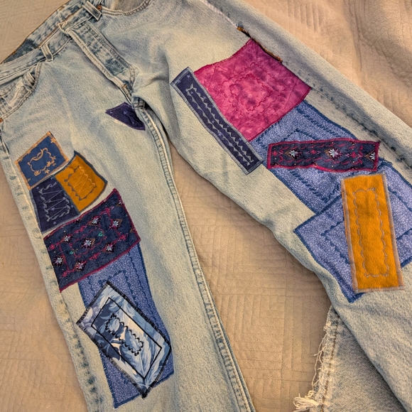 Levi's 501 Button Fly Quilted Jeans Belonging To Famous Bassist - Picture 3 of 7